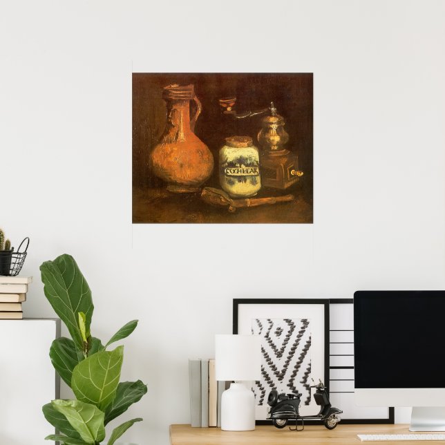 Poster Vincent van Gogh - Natureza Morta com Moinho de Ca (Escritório em casa)
