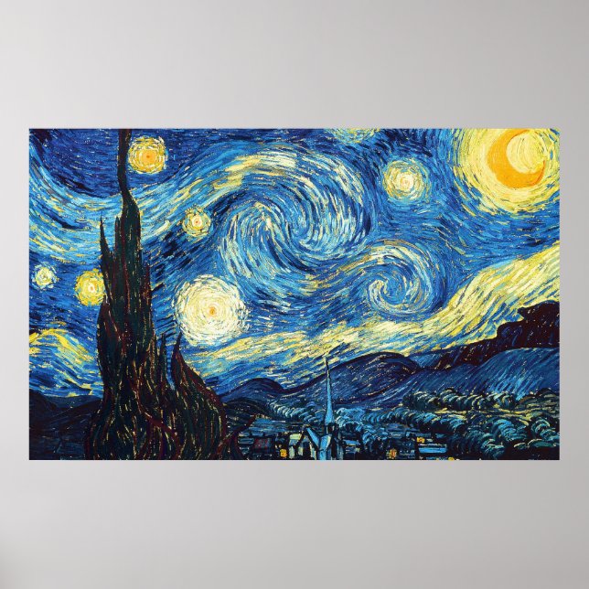 Poster Vincent Van Gogh - Noite Estrelada (Frente)