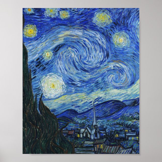 Poster Vincent Van Gogh - Noite Estrelada (Frente)