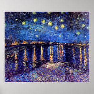 Póster Vincent Van Gogh - Noite Estrelada Sobre O Ródano