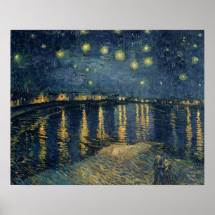 Póster Vincent van Gogh Noite Estrelada sobre o Ródano
