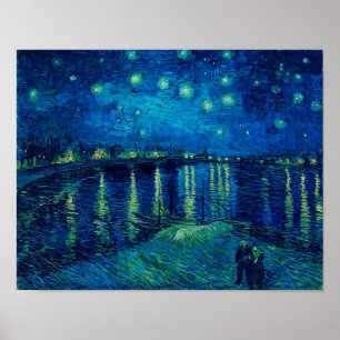 Poster Vincent Van Gogh - Noite Estrelada sobre o Ródano