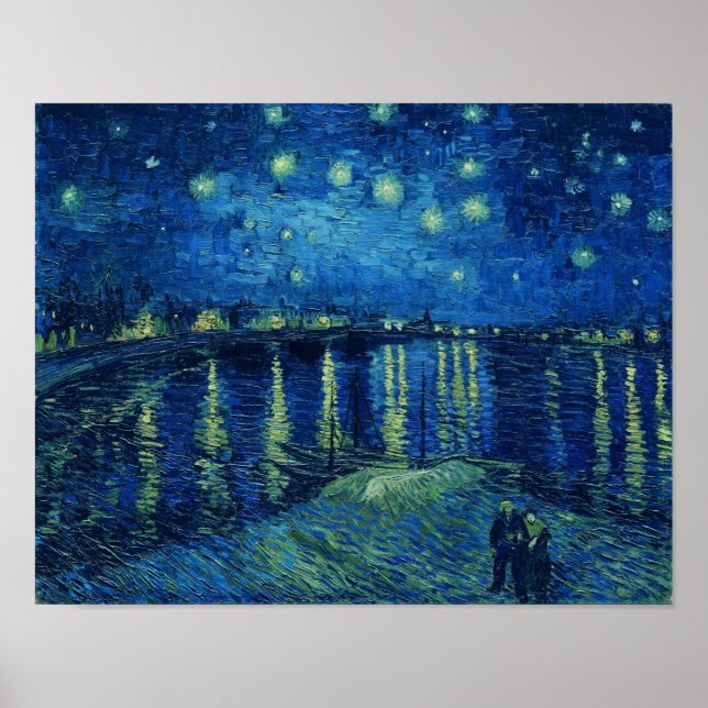 Poster Vincent Van Gogh - Noite Estrelada sobre o Ródano (Frente)