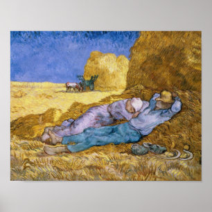 Póster Vincent van Gogh   Noon, The Siesta, após Millet