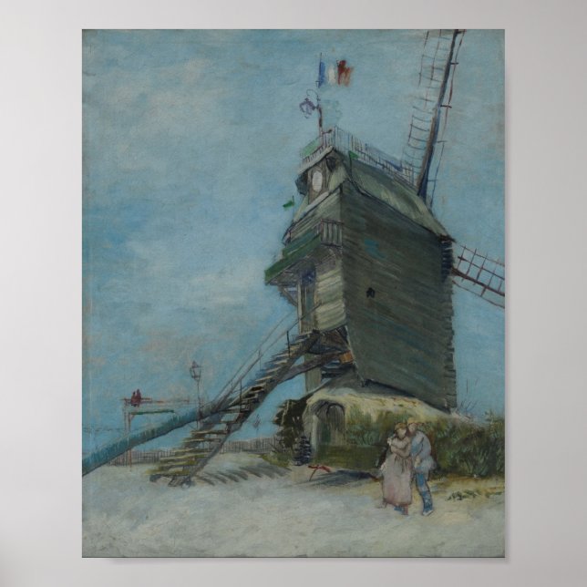 Poster Vincent van Gogh - O Moinho de la Galette (Frente)
