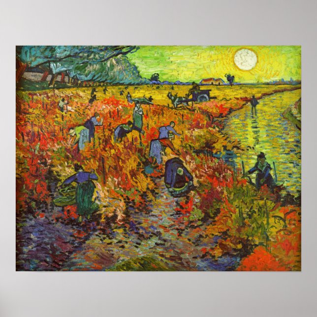 Poster Vincent van Gogh - O Vineyard Vermelho (Frente)