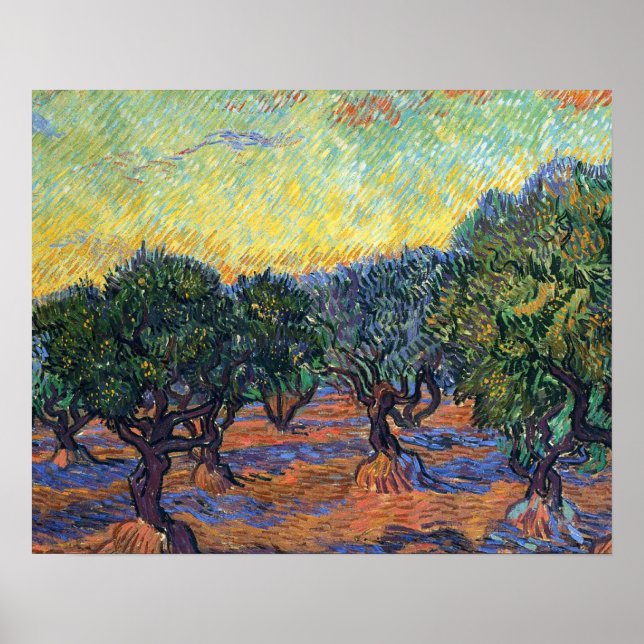 Póster Vincent Van Gogh Olival Impressionismo Arte (Frente)