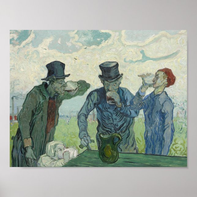 Poster Vincent van Gogh - Os Bebidas (Frente)