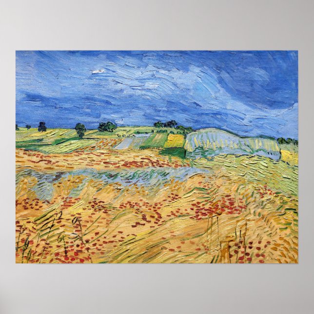Poster Vincent van Gogh - Os campos / planície em Auvers (Frente)