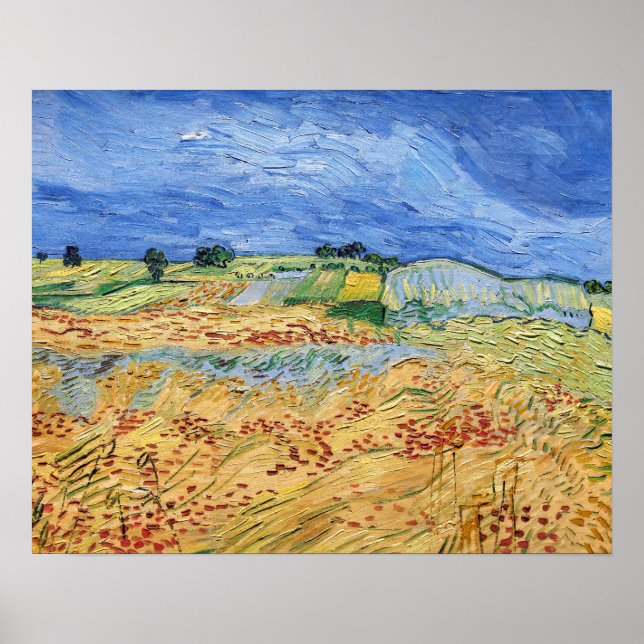 Poster Vincent van Gogh - Os campos / Planície em Auvers (Frente)