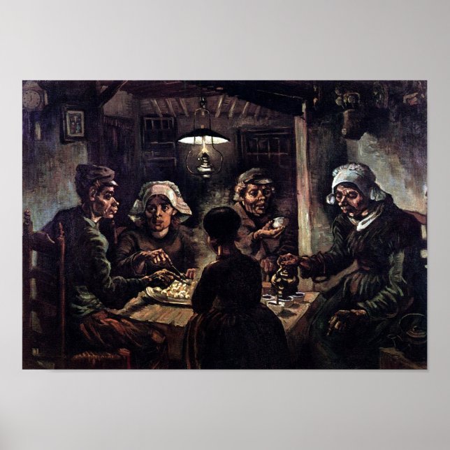 Póster Vincent Van Gogh - Os Comedores de Batata Arte Fin (Frente)