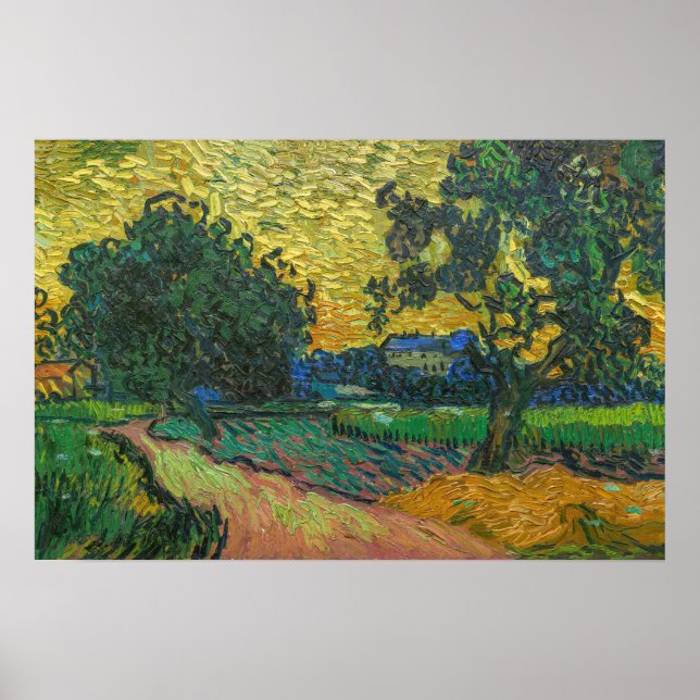 Poster Vincent van Gogh - Paisagem ao Crepúsculo (Frente)