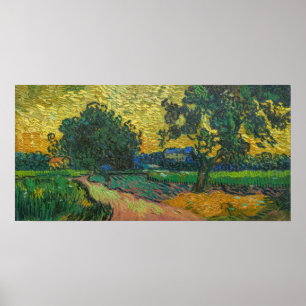 Poster Vincent van Gogh - Paisagem em Twilight