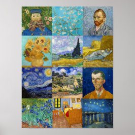 Poster Vincent Van Gogh - Patchwork de Obras-Primas