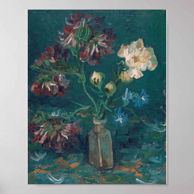 Poster Vincent Van Gogh - Pequeno Frasco com Peonias (Frente)