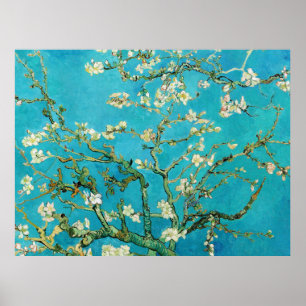 Poster Vincent Van Gogh pintando Flores de Amendoeira