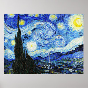 Poster Vincent Van Gogh, pintura A Noite Estrelada