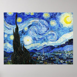 Poster Vincent Van Gogh, pintura A Noite Estrelada