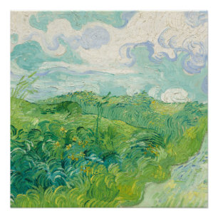 Póster Vincent Van Gogh pintura Campo de trigo verde 
