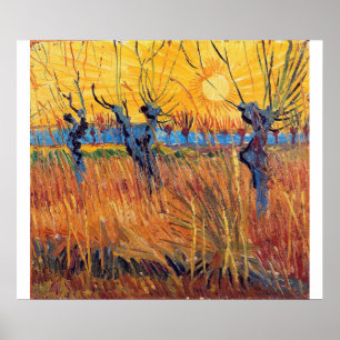 Poster Vincent Van Gogh - Pollard Willows e Setting Sun