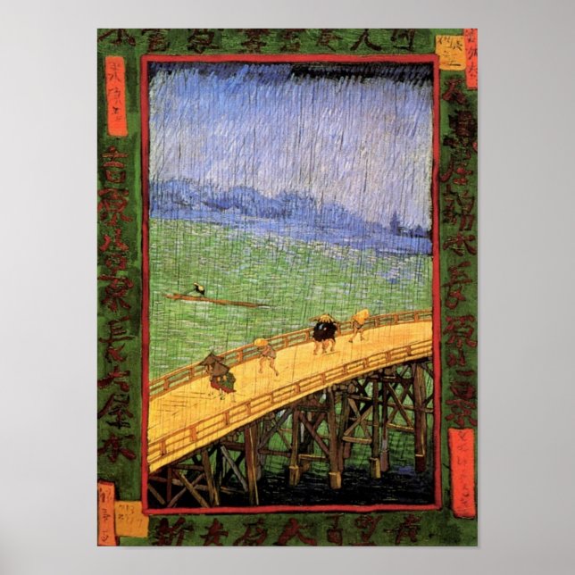 Poster Vincent Van Gogh - Ponte Na Chuva Da Arte Japonesa (Frente)