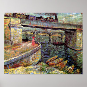 Póster Vincent van Gogh - pontes através do Seine