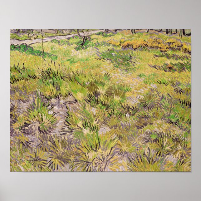 Póster Vincent van Gogh | Prados com Borboletas, 1890 (Frente)