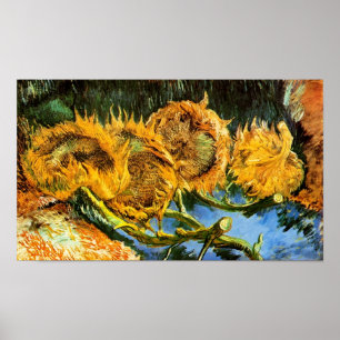 Póster Vincent Van Gogh - Quatro Girassóis Cortados Arte