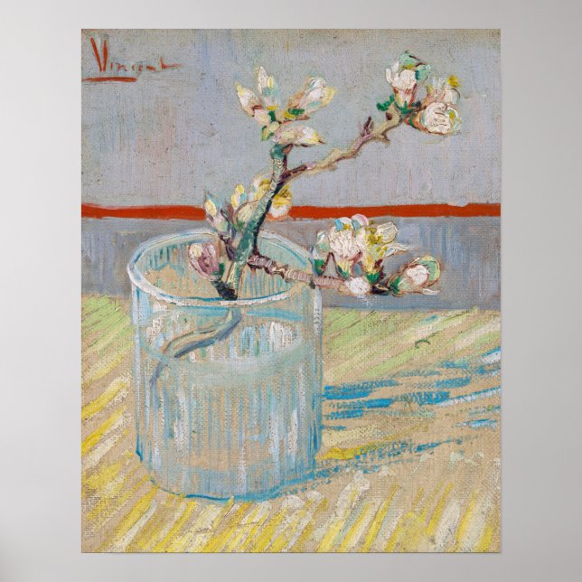 Poster Vincent van Gogh - Ramo de Amendoeira num Copo (Frente)