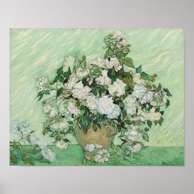 Poster Vincent van Gogh - Rosas  (Frente)
