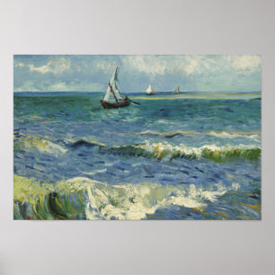 Póster Vincent van Gogh - Seascape perto de Les Saintes