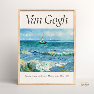 Poster Vincent van Gogh Seascape perto de Les Saintes Mar