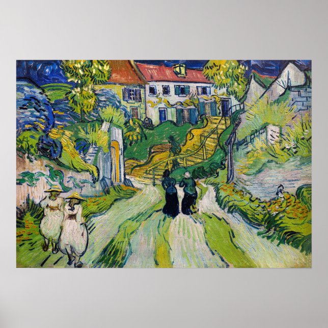 Poster Vincent van Gogh - Stairway em Auvers (Frente)