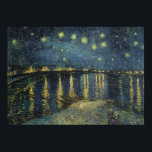 Póster Vincent van Gogh | Starry Night Over the Rhone<br><div class="desc">A Noite Estrelada,  1888 | por Vincent van Gogh | Art Location: Musee d'Orsay,  Paris,  França | Artista neerlandês | Número de recolha de imagens: XIR60960</div>