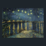 Póster Vincent van Gogh | Starry Night Over the Rhone<br><div class="desc">A Noite Estrelada,  1888 | por Vincent van Gogh | Art Location: Musee d'Orsay,  Paris,  França | Artista neerlandês | Número de recolha de imagens: XIR60960</div>