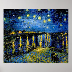 Póster Vincent Van Gogh Starry Night Over The Rhone 1888