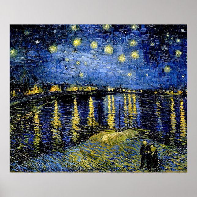 Póster Vincent Van Gogh Starry Night Over The Rhone 1888 (Frente)