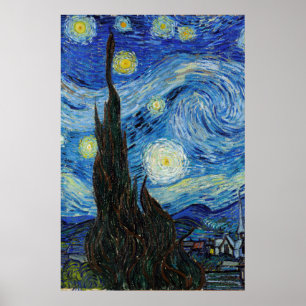 Poster Vincent Van Gogh Starry Night Vintage