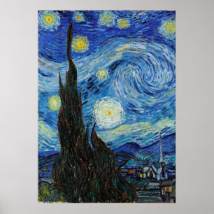 Poster Vincent Van Gogh Starry Night Vintage