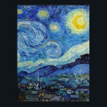 Poster Vincent Van Gogh Starry Night Vintage Fine Art<br><div class="desc">Vincent Van Gogh Starry Night Vintage Fine Art Poster</div>