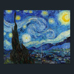 Poster Vincent Van Gogh Starry Night Vintage Fine Art<br><div class="desc">Vincent Van Gogh Starry Night Vintage Fine Art Poster</div>