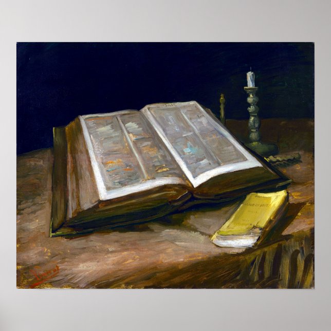 Poster Vincent van Gogh Still Life with Bible (Frente)