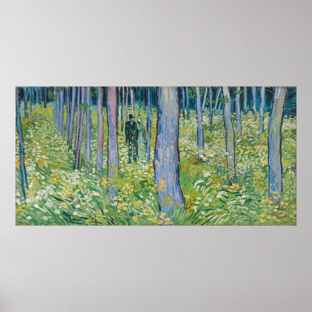 Póster Vincent van Gogh - Sub-bosque com Duas Figuras (Frente)