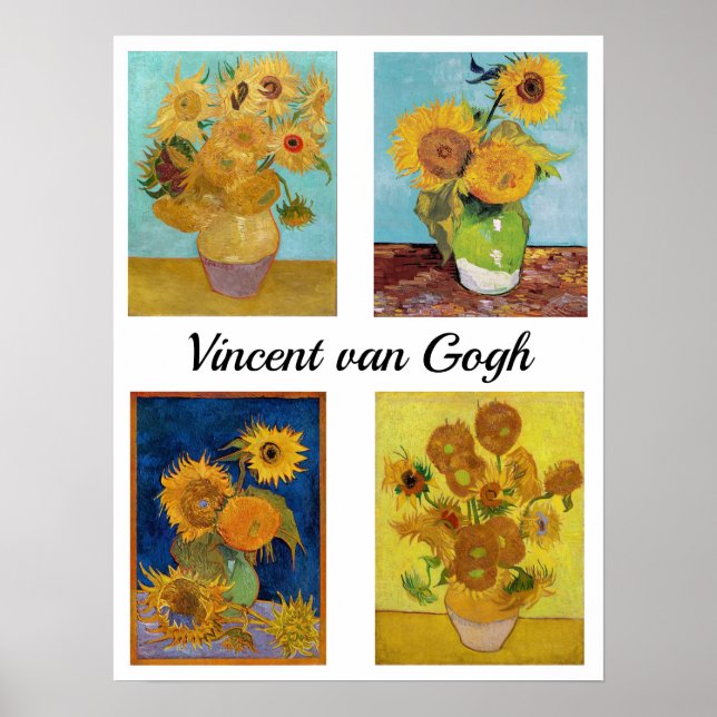 Poster Vincent Van Gogh Sunflower Serie (Frente)