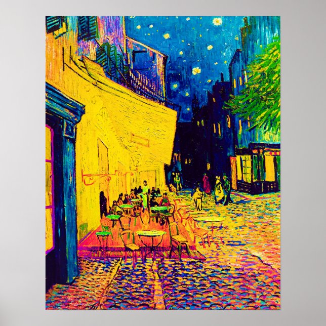 Poster Vincent Van Gogh - Terraço do Café à Noite Pop Art (Frente)