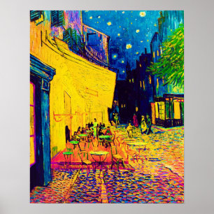 Poster Vincent van Gogh - terraço do café no pop art da