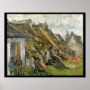 Poster Vincent van Gogh Thatched casas de campo em