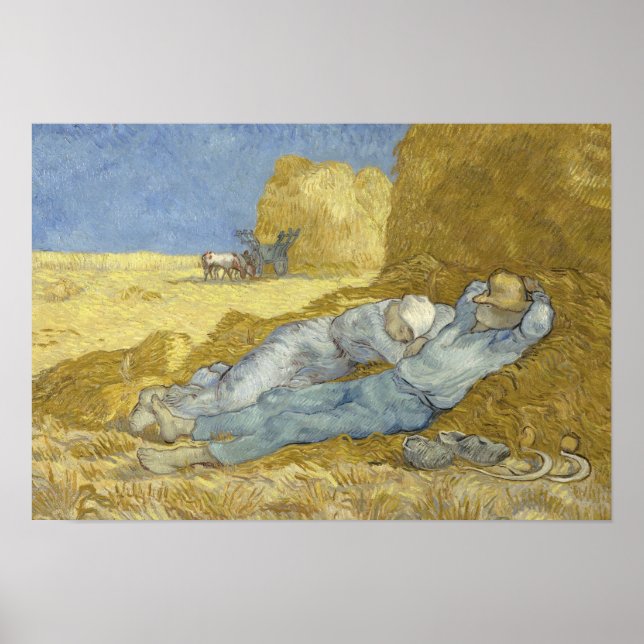 Póster Vincent van Gogh - The Siesta (após Millet) (Frente)