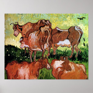 Póster Vincent Van Gogh - Vacas (Segundo Jordaens) Arte F