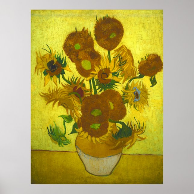 Poster Vincent van Gogh - Vase 12 Girassóis (Frente)